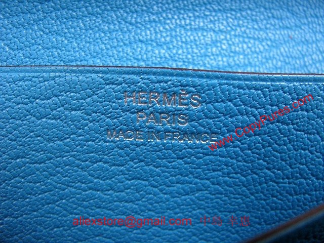 エルメス（HERMES）【新品】ベアン二つ折長財布シェーブル/ブルーアズティック（金具：シルバー）   2104100806512 